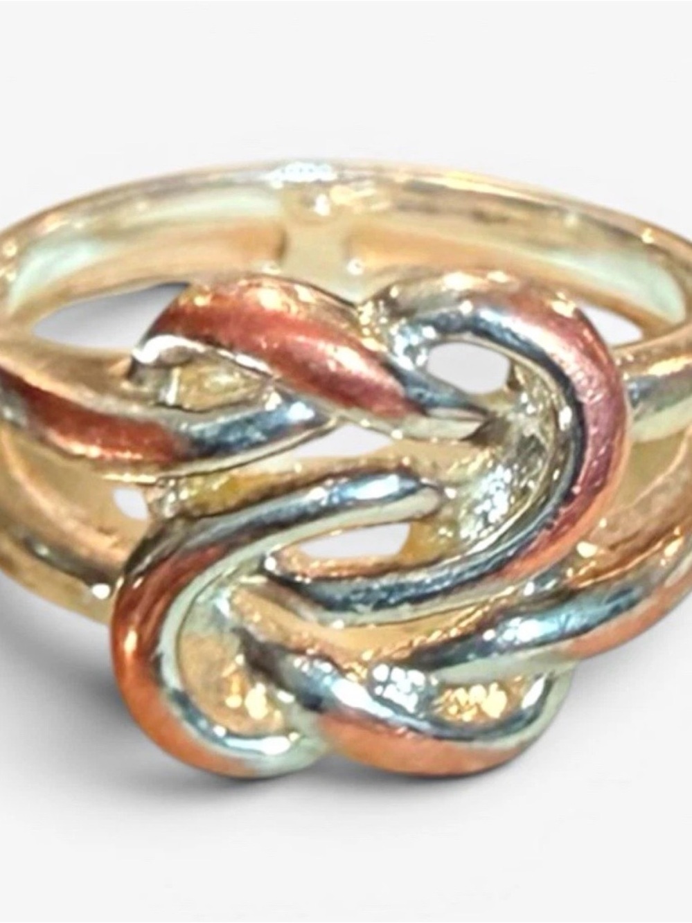Multi band Tricolor Knot Statement Ring - Women Jewelry